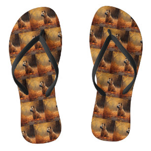 Chesapeake Bay Terrier im Herbst Verlassen Badesandalen
