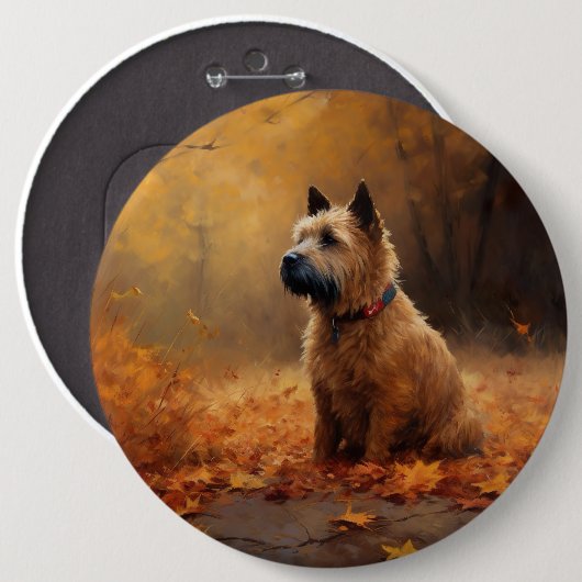 Chesapeake Bay Terrier im Herbst Verlassen Button (Vorne & Hinten)