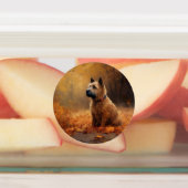 Chesapeake Bay Terrier im Herbst Verlassen Etiketten (Befestigt)