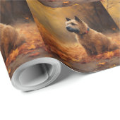 Chesapeake Bay Terrier im Herbst Verlassen Geschenkpapier (Rolleneckpunkt)