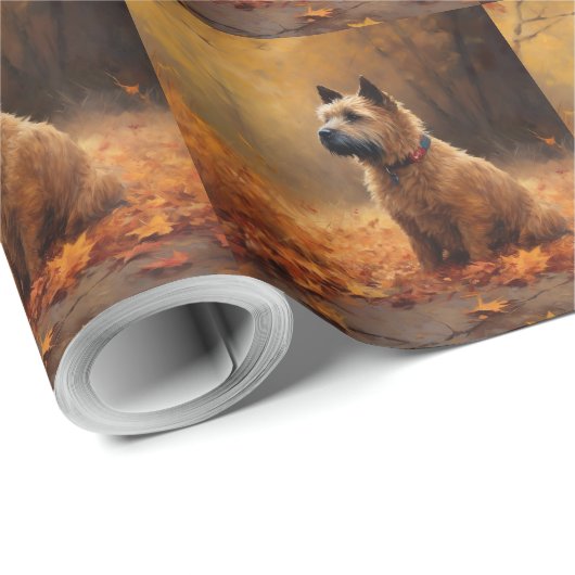 Chesapeake Bay Terrier im Herbst Verlassen Geschenkpapier (Rolleneckpunkt)
