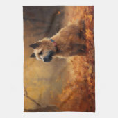 Chesapeake Bay Terrier im Herbst Verlassen Geschirrtuch (Vertikal)