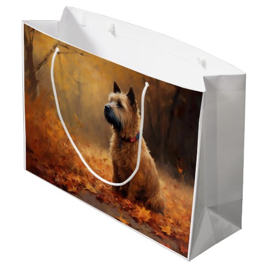 Chesapeake Bay Terrier im Herbst Verlassen Große Geschenktüte (Rückseite Schrägansicht)