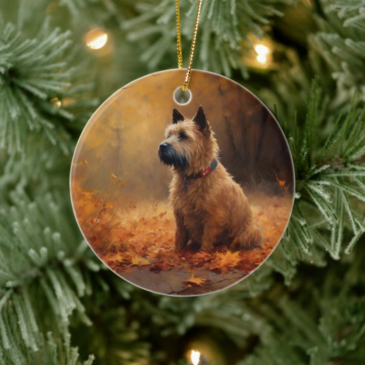 Chesapeake Bay Terrier im Herbst Verlassen Keramik Ornament (Baum)