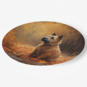 Chesapeake Bay Terrier im Herbst Verlassen Pappteller (Schrägansicht)