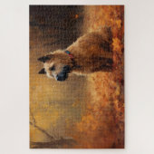 Chesapeake Bay Terrier im Herbst Verlassen Puzzle (Vertikal)