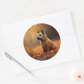 Chesapeake Bay Terrier im Herbst Verlassen Runder Aufkleber (Umschlag)