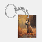 Chesapeake Bay Terrier im Herbst Verlassen Schlüsselanhänger (Vorderseite links)