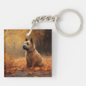 Chesapeake Bay Terrier im Herbst Verlassen Schlüsselanhänger (Rückseite)