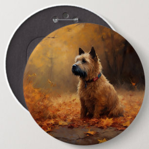 Chesapeake Bay Terrier im Herbstlaub Button