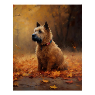 Chesapeake Bay Terrier im Herbstlaub Poster