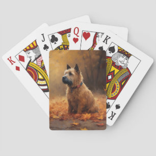 Chesapeake Bay Terrier im Herbstlaub Spielkarten