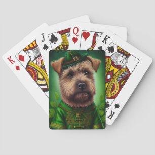 Chesapeake Bay Terrier im St. Patrick's Day Kleid Spielkarten