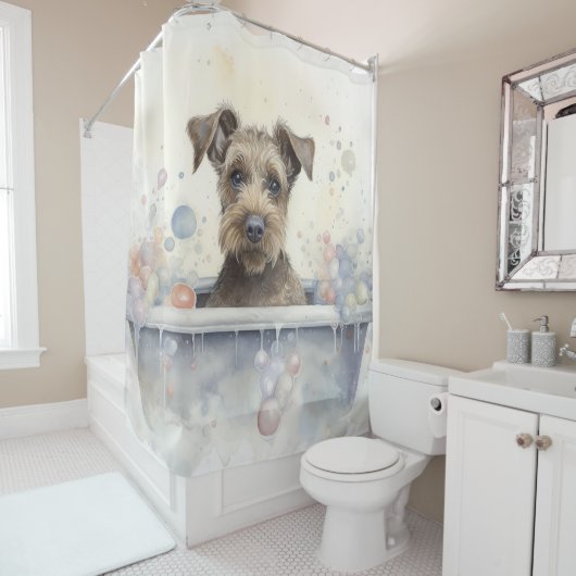Chesapeake Bay Terrier in Bathtub Aquarellhund Duschvorhang (Beispiel)