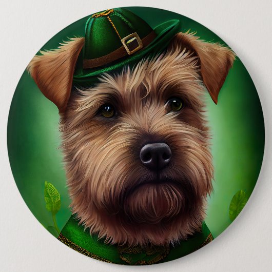 Chesapeake Bay Terrier in St Patrick's Day Dress Button (Vorderseite)