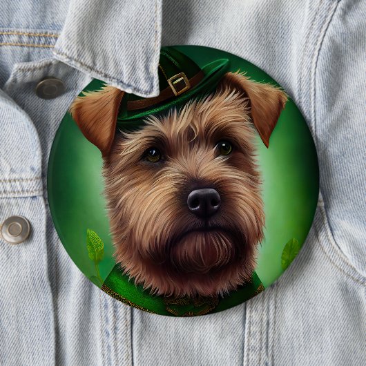 Chesapeake Bay Terrier in St Patrick's Day Dress Button (Beispiel)