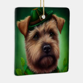 Chesapeake Bay Terrier in St Patrick's Day Dress Keramikornament (Rechts)