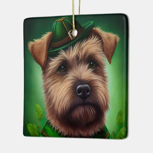 Chesapeake Bay Terrier in St Patrick's Day Dress Keramikornament (Links)