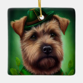 Chesapeake Bay Terrier in St Patrick's Day Dress Keramikornament (Vorderseite)