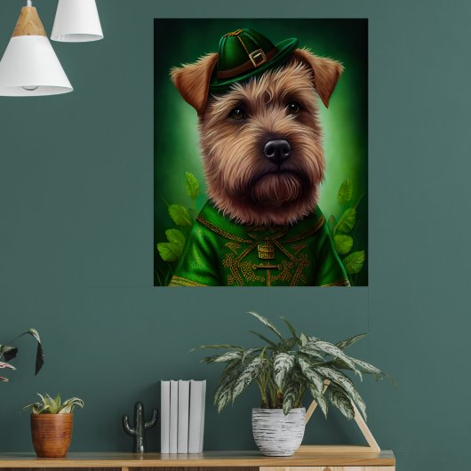 Chesapeake Bay Terrier in St Patrick's Day Dress Poster (Wohnzimmer 1)