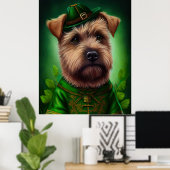 Chesapeake Bay Terrier in St Patrick's Day Dress Poster (Heimbüro)