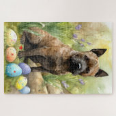 Chesapeake Bay Terrier mit Ostereiern Urlaub Puzzle (Horizontal)