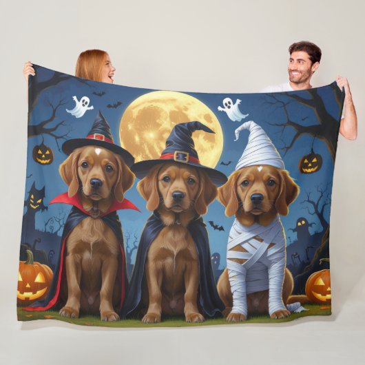 Chesapeake Bay Terrier Pumpkin Halloween Funny Fleecedecke (Beispiel)