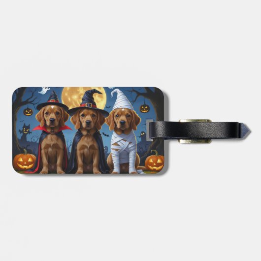 Chesapeake Bay Terrier Pumpkin Halloween Funny Gepäckanhänger (Rückseite horizontal)