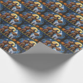 Chesapeake Bay Terrier Pumpkin Halloween Funny Geschenkpapier (Ecke)