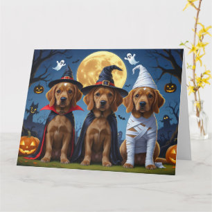 Chesapeake Bay Terrier Pumpkin Halloween Funny Karte