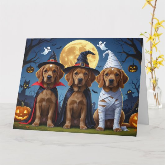 Chesapeake Bay Terrier Pumpkin Halloween Funny Karte (Gelbe Blume)