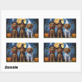 Chesapeake Bay Terrier Pumpkin Halloween Funny Rechteckiger Aufkleber (Blatt)