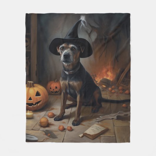 Chesapeake Bay Terrier Pumpkins Halloween Beängsti Fleecedecke (Vorderseite)