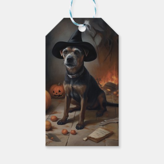 Chesapeake Bay Terrier Pumpkins Halloween Beängsti Geschenkanhänger (Vorderseite)