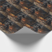 Chesapeake Bay Terrier Pumpkins Halloween Beängsti Geschenkpapier (Ecke)