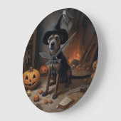 Chesapeake Bay Terrier Pumpkins Halloween Beängsti Große Wanduhr (Winkel)