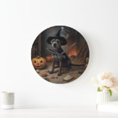 Chesapeake Bay Terrier Pumpkins Halloween Beängsti Große Wanduhr (Zuhause)