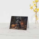 Chesapeake Bay Terrier Pumpkins Halloween Beängsti Karte (Gelbe Blume)
