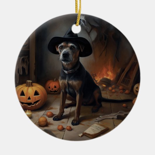 Chesapeake Bay Terrier Pumpkins Halloween Beängsti Keramik Ornament (Vorne)