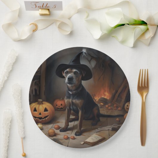 Chesapeake Bay Terrier Pumpkins Halloween Beängsti Pappteller (Hochzeit)