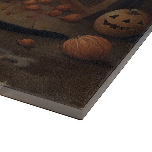Chesapeake Bay Terrier Pumpkins Halloween Beängsti Schneidebrett (Ecke)