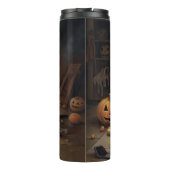 Chesapeake Bay Terrier Pumpkins Halloween Beängsti Thermosbecher (Rückseite)