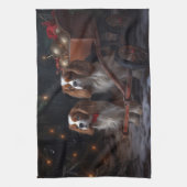 Chesapeake Bay Terrier Snowy Sleigh Weihnachten Geschirrtuch (Vertikal)