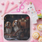 Chesapeake Bay Terrier Snowy Sleigh Weihnachten Pappteller (Party)