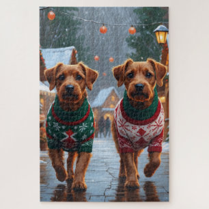 Chesapeake Bay Terrier Weihnachten Schnee Urlaub Puzzle