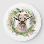Chesapeake Bay Terrier Weihnachtsfeier Große Wanduhr (Vorderseite)