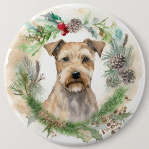 Chesapeake Bay Terrier Weihnachtskranz Festlich Button