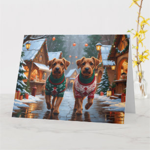 Chesapeake Bay Terrier Weihnachtsschnee-Urlaub Karte
