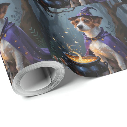 Chesapeake Bay Terrier Whimsical Halloween Geschenkpapier (Rolleneckpunkt)