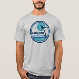 Chesapeake Beach Maryland Palm Tree Birds T-Shirt